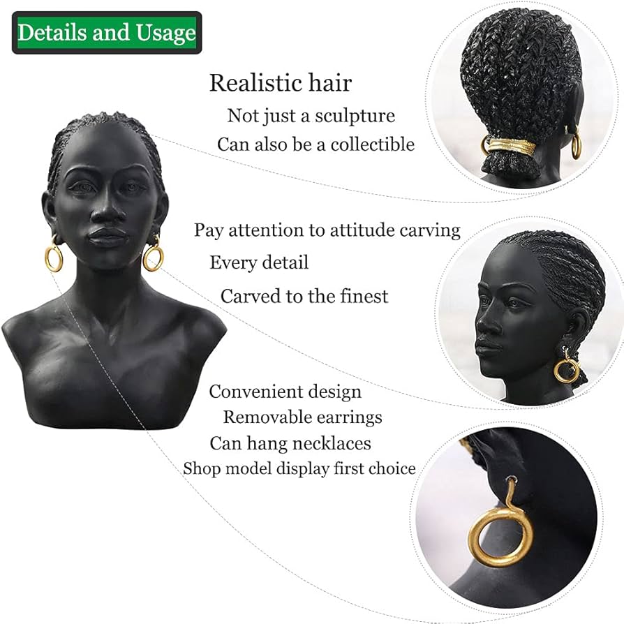 Amazon.co.jp: 黒アフリカ人女性の胸像 モダンな装飾 アフリカ系